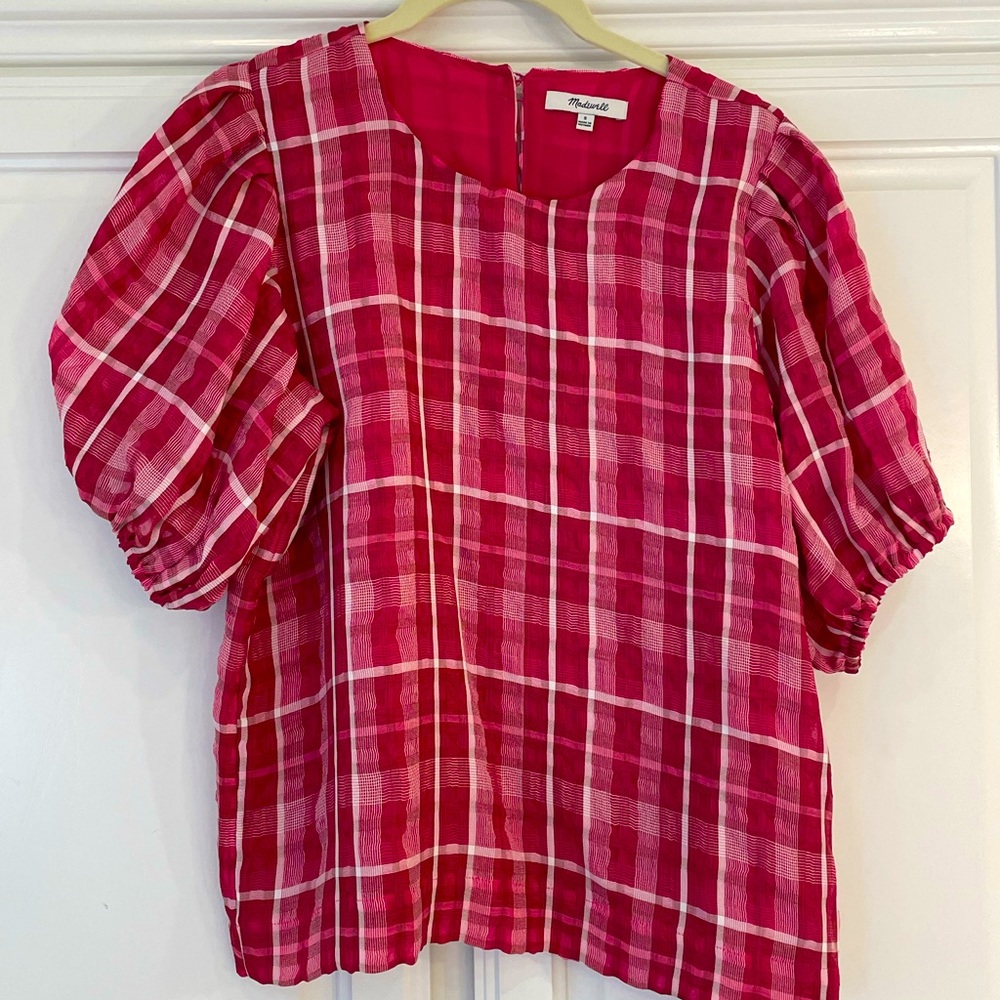 Madewell Pink Tartan Blouse - Small
